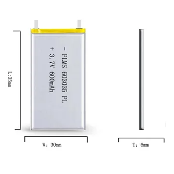 Transport gratuit Polimer baterie de 600 mah 3.7 V 603035 smart home baterie Li-ion pentru dvr, GPS, mp3, mp4