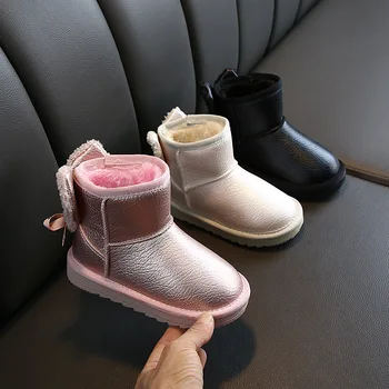 Cizme de Zapada copii Fete Pantofi 2020 Iarna Noi Impermeabil anti-alunecare Gros de Catifea Cizme Copii Pearl Bowknot Fete Printesa Cizme