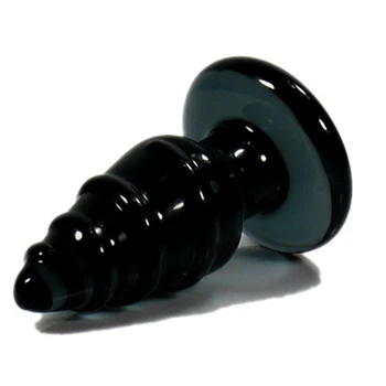 De vânzare la cald sticlă neagră sex anal jucării de sticlă anal plug Fir stiluri de sticlă, dop de fund adult jucarii sexuale pentru bărbații gay