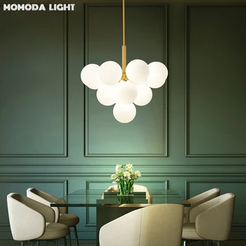 Momoda Creative Struguri Condus Candelabre Mese Living Modern Decor Acasă Sticlă Mată Lumini De Iluminat Bar Lampes Suspendues
