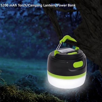 3-în-1 Camping Lanterna Power Bank cu lanterna Lumina la fața Locului Electric Torch Lampă Multifuncțională