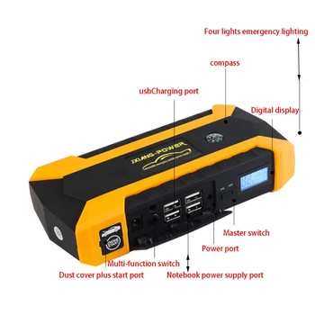 89800mAh 4 USB Portabil Auto Jump Starter Pack Booster Încărcător de Baterie Power Bank