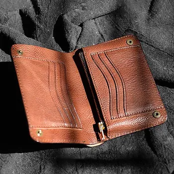 AETOO Simple din piele, piele verticale portofel vintage din piele lucrate manual bilet clip, piele de vacă zero portofel