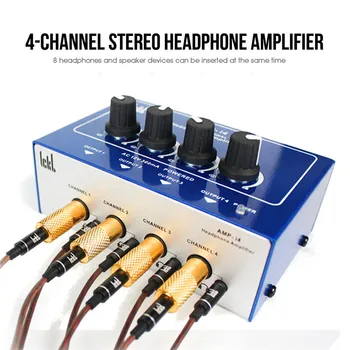 Profesionale Mini 4 Canale Amplificator pentru Căști AMPI4 Ultra-compact pentru Căști Audio Stereo Amplificator Mixer cu Adaptor de Alimentare