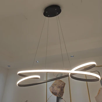 Negru/Alb pandantiv cu led-uri lumini de design modern pentru camera de zi dormitor perdeaua de lumină Bucătărie Bara de suspensie plafon lampă de pandantiv