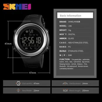 SKMEI Inteligent Ceas Barbati Sport Watchs Pedometru Impermeabil ceas digital Monitor Somn de Date de Calorii Ceasuri Relogio Masculino