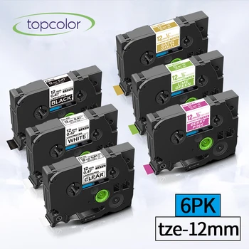 Topcolor pentru Brother tze Benzi tze-231 12mm Eticheta Casete Culori Fluorescente 6PK P-touch Label Maker Imprimanta Panglica tz 231 Autocolant