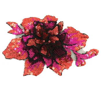 6pcs Coase Pe Floare Roz cu Margele Broderie Patch-uri de Patch-uri Pentru Îmbrăcăminte Aplicatii de BRICOLAJ Accesorii Parches Bordados Ropa AC1368