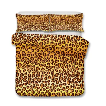 Maro Negru Leopard Singur Dublu Seturi de lenjerie de Pat cu față de Pernă Animale Piele husă de Pilotă Set Baieti Cameră Decor lenjerie de Pat 2/3Pcs