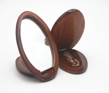 2 buc oglindă de machiaj Vietnam lemn de mahon de toaletă oglindă oglindă mică
