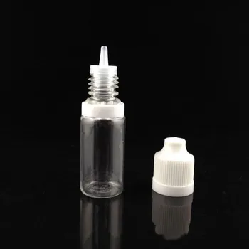 200pcs 10ml plastic sticla PET de plastic gol Dropper sticla de ulei cu sigiliu capac cu protecție pentru copii Pentru E-cig lichid suc E