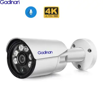 Audio Camera IP 4K 8MP H. 265AI de 5MP, 3MP Glonț în aer liber CCTV ONVIF pentru POE NVR-ul de Securitate Sistem de Supraveghere cu IR de Metal Camera POE