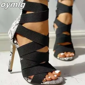 Femei Sandale Tocuri Inalte Gladiator Glezna Curea Sandale De Vară 2020 Doamnelor Petrecere Pompe De Pantofi Sandalia Feminina De Dimensiuni Mari