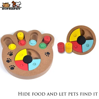 SUPREPET animale de Companie Jucărie IQ de Formare Jucărie pentru Pisică Câine Natura din Lemn Lent Alimentator Pisică Câine Jucărie Interactiv Câine Jucărie Puzzle Placa de Companie Jucărie