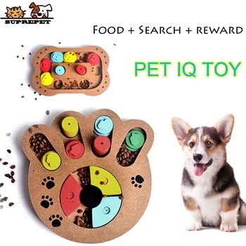 SUPREPET animale de Companie Jucărie IQ de Formare Jucărie pentru Pisică Câine Natura din Lemn Lent Alimentator Pisică Câine Jucărie Interactiv Câine Jucărie Puzzle Placa de Companie Jucărie