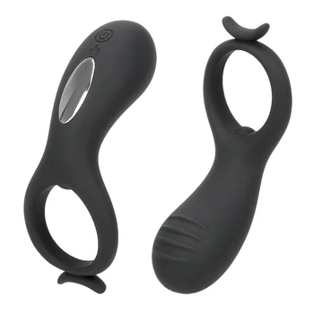 IKOKY USB Reîncărcabilă 10 Moduri Inel de Penis Produse Sexuale Vibratoare Penis Inel de Silicon Vibrator Intarziere Ejaculare Jucarii Sexuale pentru Barbati