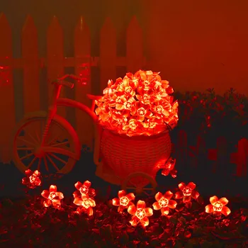 Solar Șir de Lumini 12m100led Flori de Piersic Impermeabil Decor în aer liber de Iluminat Fariy Lumini de Craciun petrecere de Nunta la Grădină