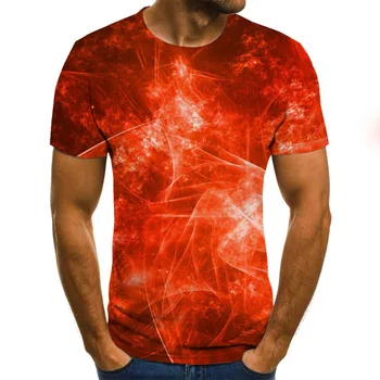 Vara Imprimare 3D Barbati Tricou Casual cu Maneci Scurte O-Gât pentru Bărbați T-Shirt de Moda Galaxy Star Print 3D T-Shirt de Sus