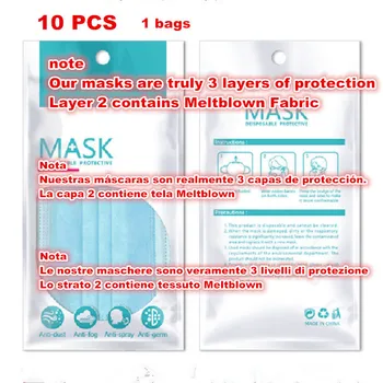 Mascarilla desechable faciale 3 straturi de Unică folosință Laye Igiena Tesatura Masca masque masca Gura マスク كمام Capac Filtru mondkapjes