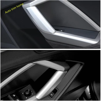 Interior Refit Kit Ușă Interioară Cotiera Balustrada Butonul Trageți Capacul Ornamental Se Potrivesc Pentru Audi Q3 2019 2020 2021 Mat / Aspect Fibra De Carbon