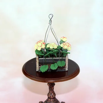 1/12 casă de Păpuși în Miniatură Accesorii Mini Ghiveci Galben Floare de Simulare Gradina Model de Jucărie pentru Papusa Casa Decor