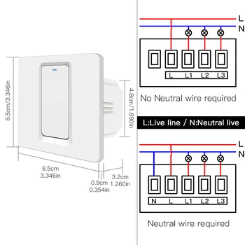 Tuya Zigbee Smart Switch Buton Întrerupător de Lumină Fără Fir Neutru și N+L este Necesar ,Alexa Google Acasa Compatibil