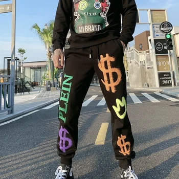 Alex Plein Pantaloni De Trening Graffiti Imprimare Streetwear Sport Jogger Hip Hop Pantalon Homme Bărbați Îmbrăcăminte Mens De Moda Vinde Cel Mai Bine