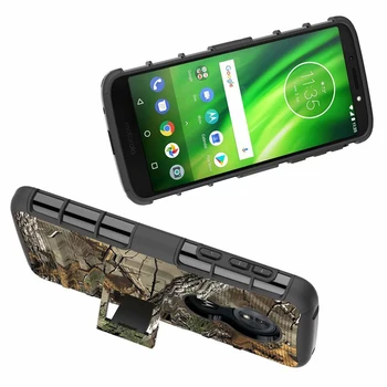 Pentru Motorola Moto G6 Play / G6Play Caz Hibrid Grele 3 in 1 Militar de Camuflaj Greu la Șocuri Caz Clip Curea Stand Caz Acoperire