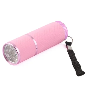 Portabil Mini 9 LED-uri de Unghii Uscător de Întărire Gel cu Led-uri Lampa lanterna Lanterna pentru UV Gel lac de Unghii Uscător 2016 Vânzare Fierbinte Baterie pe Ghidon