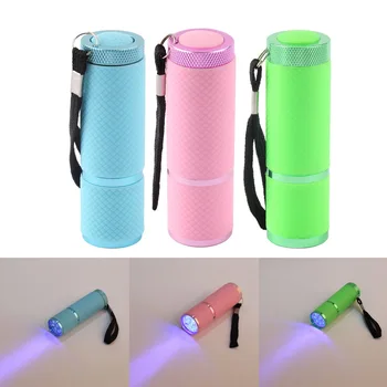 Portabil Mini 9 LED-uri de Unghii Uscător de Întărire Gel cu Led-uri Lampa lanterna Lanterna pentru UV Gel lac de Unghii Uscător 2016 Vânzare Fierbinte Baterie pe Ghidon