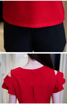 Noi 2021 Moda Alb de Vară, Topuri Șifon Bluza Femei Shirt Short Sleeve V-neck Femei Bluze Blusas Îmbrăcăminte pentru Femei 0081 30