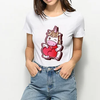 Noi Sosiri T-shirt Femei Unicorn tricou Femei Estetice Animal ropa mujer de Moda pentru Femei tricou Versatil Supradimensionat Tricou