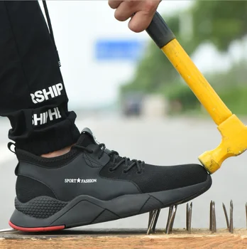 Bărbați Steel Toe Securitatea muncii Pantofi Casual Respirabil în aer liber Adidași Puncție Dovada Cizme Confortabile Industriale Pantofi pentru Bărbați