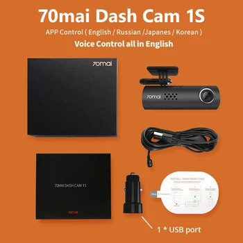70mai Dash Cam 1S Masina DVR 70 mai Suport Camera Smart Voice Control Wireless WIFI Connect HD 1080P 130 de Grade FOV