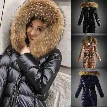 Iarna noi Europeană și frumoase femei din bumbac-sacou captusit, jos jacheta de bumbac, de lungime medie pentru femei sacou din bumbac, la fața locului
