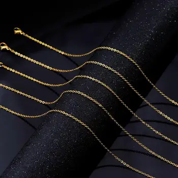 5pcs/multe Lanțuri Colier 2mm Bărbați Femei Aur/Otel Culoare din Oțel Inoxidabil Link-ul Cubanez Lanț Coliere Pentru Bijuterii DIY