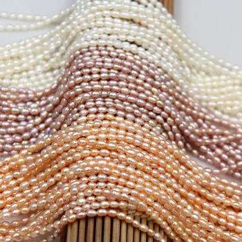 4-6mmNatural de apă Dulce Pearl Margele de Înaltă Calitate Orez Forma Pumn de Margele Vrac pentru a Face Bijuterii DIY Brățară Colier Dotari