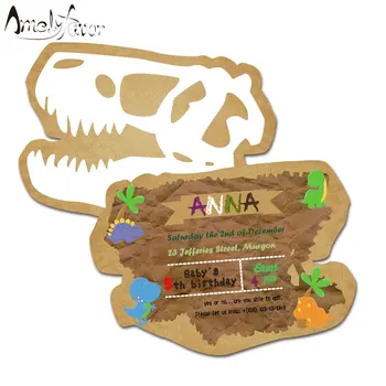 Tema dinozaur Carte Invitatie la Petrecere de Ziua de nastere Eveniment Animale Antice Decoratiuni Partid Consumabile Gol Personalizat-a făcut Invitații