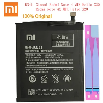 Original Xiaomi baterie BN41 bn41 pentru Xiaomi Hongmi Note 4 Redmi Note 4 4000mAh Mare Capacitate de Înlocuire BN 41 Baterii