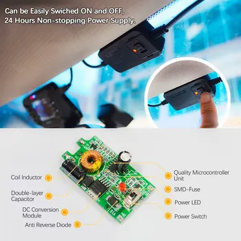 DVR auto Cablu Kit Mini USB Hard Wire Kit de Siguranță Dash Cam 12V-36V la 5V 1.5 - 2.0 O Camera Auto Incarcator Cablu de Alimentare 2 Siguranțe Cablu