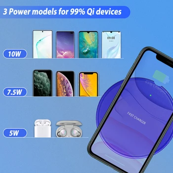 10W Rapid Încărcător Wireless Pentru iphone 11 8 Plus Qi Wireless Charging Pad Pentru Samsung S10 Huawei P30 Pro Încărcător de Telefon Adaptor