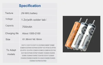 Panasonic Original Ni-MH baterie reîncărcabilă aparat de ras electric de tuns cutter clip ER504 ER508 ER5204 ER5205 ER5208 ER5210