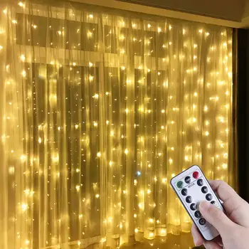 Crăciun Lumini de Basm Ghirlanda USB Cortina Șir de Lumini de Control de la Distanță Inclus Decor Acasă Geamul de la Dormitor, Gradina Decor Nunta