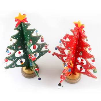 Creative DIY din Lemn Decorare Pom de Crăciun Cadou de Crăciun Ornament Copac Xmas Masa Decor de Birou YL892581
