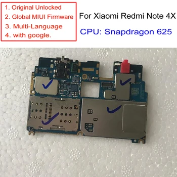 Deblocat Board Placa de baza Pentru Xiaomi redmi notă 4X nota 4 Versiune Globală 3gb + 32GB Snapdragon 625 Placa de baza note4X