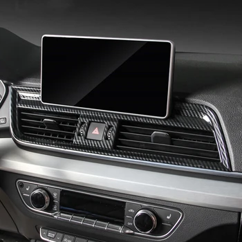 Fibra de Carbon Stil Consola centrala Aer Condiționat Priza de Acoperire Cadru Trim Bord Decor Decalcomanii Pentru Audi Q5 FY 2018 2019