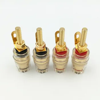 4buc de Alama de 4mm Difuzor Amplificator Terminal Binding Post Banana Plug Socket Conector Fir Lung adaptor Roșu și Negru