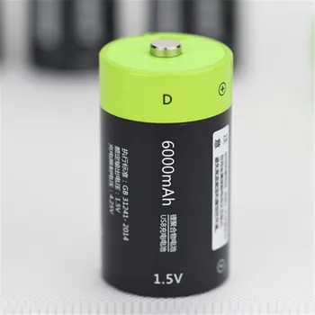 4BUC de vânzare Fierbinte ZNTER 6000mAh 1.5 V baterie reîncărcabilă USB dimensiune D baterie reîncărcabilă cu cablu Micro USB pentru încărcare rapidă