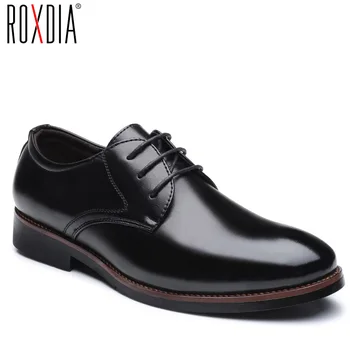 ROXDIA mens pantofi rochie din piele PU pentru omul de afaceri formal de muncă de sex masculin pentru bărbați oxford flats a subliniat deget de la picior RXM073 dimensiune 39-48