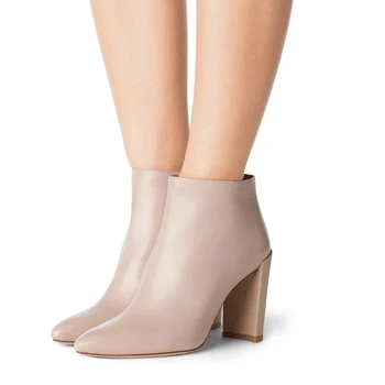 Femei piele de Oaie Leater Cizme Toc Gros Zip Pantofi Respirabil Feminin Confortabil Pantofi Retro Primavara din Piele Botas TL-A0174